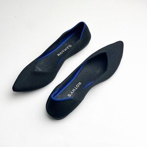 ROTHY’S The Point II Black Knit Slip On Flats, Size 8